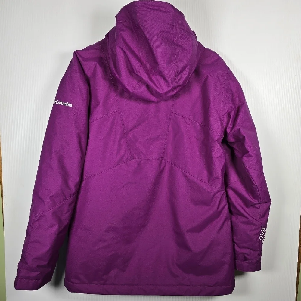 NWOT Columbia Girls Outgrown Omni-Tech Vibrant Purple Ski Jacket Winterwear XL